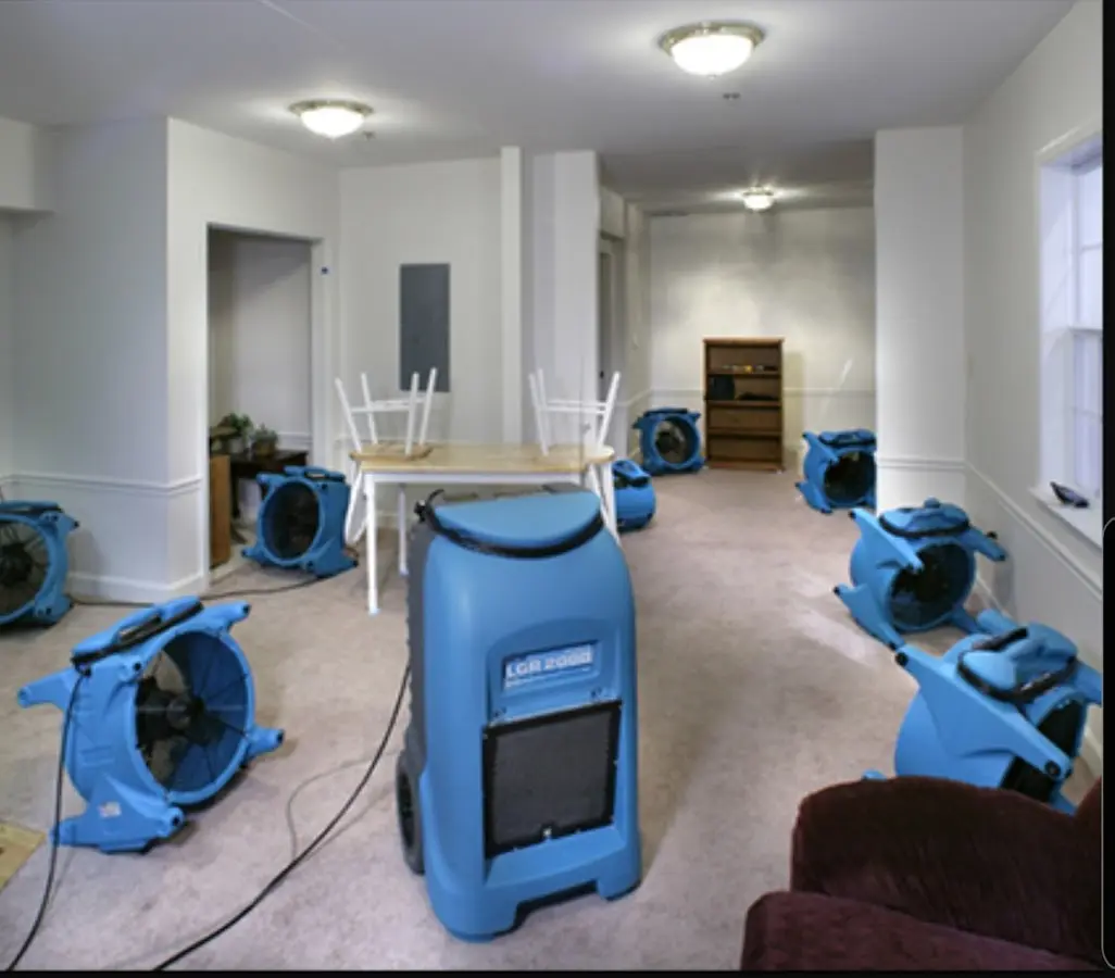 Air movers and dehumidifier setup for Water Extraction & Removal in Arcadia